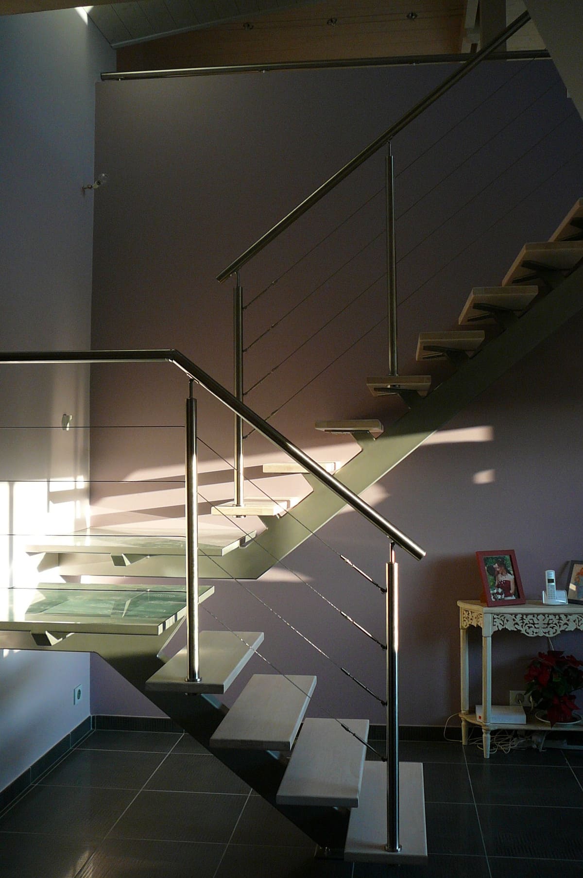 escalier interieur verre